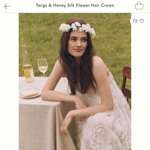 Brand new never wore Twigs& honey silk flower bridal crown